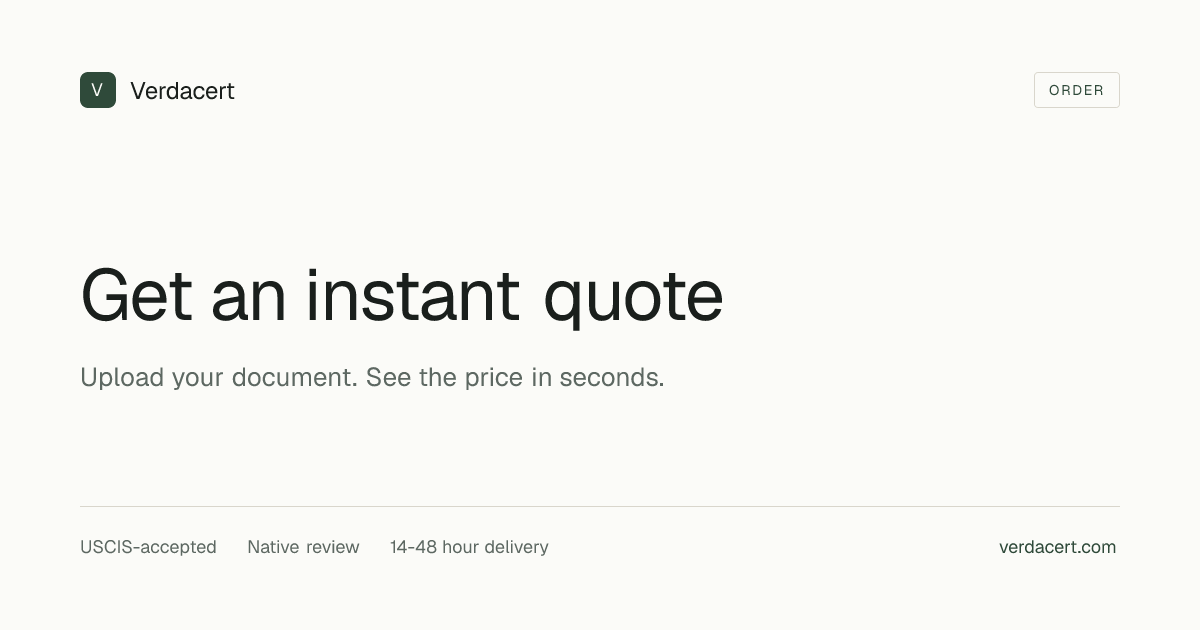 Get an Instant Quote — Verdacert